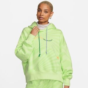 NIKE Mind Over Matter Show Yourself Love Oversized Neon Green Pullover Hoodie S